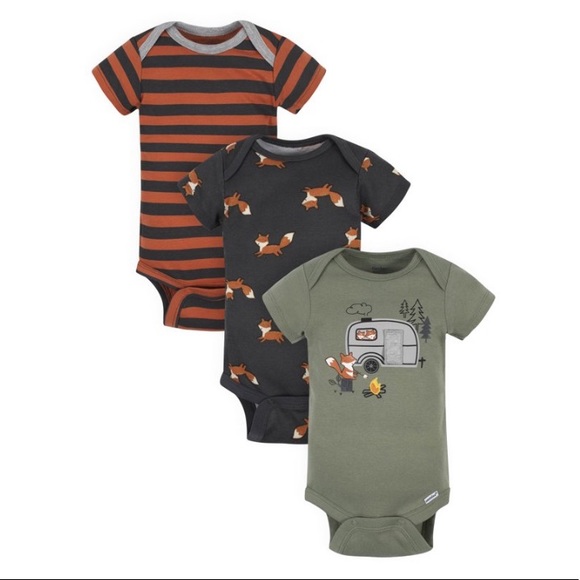 Gerber 3 Piece Onesie Set Fox Size Preemie NEW - Picture 1 of 9